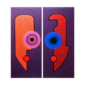 Nii Narku Thompson 'Eye to Eye Conversation Diptych #1' (2014-2015)