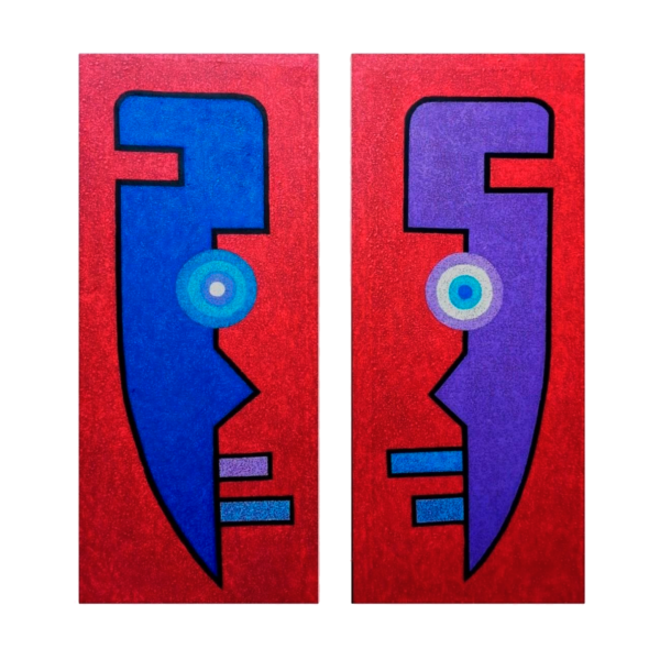 Nii Narku Thompson 'Eye to Eye Conversation Diptych #2' (2014-2015)