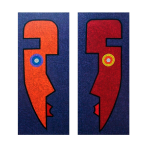 Nii Narku Thompson 'Eye to Eye Conversation Diptych #3' (2014-2015)